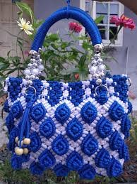 Tas Tali Rajut Tali Kur Motif Bunga